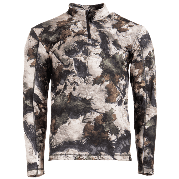 Mossy Oak Men's 1/4 Zip Performance Hoodie, Mossy Oak Terra Gila, Size Medium