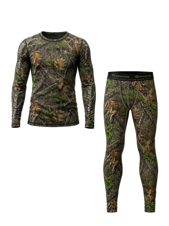Men's Base Layer Set, Thermal Top & Bottom for Hunting, Obsession Camo, Sizes S-XXL
