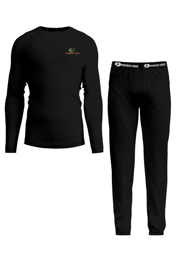 Men’s Base Layers Set Compression Pants & Shirt Thermal Wear for Men, Black Large