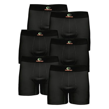 Mossy Oak Men's Boxer Briefs Active Performance Breathable Underwear, Black (6 Per Pack)
