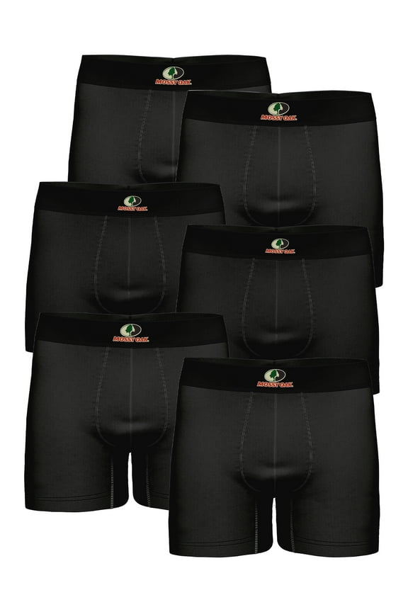 Men's Boxer Briefs Active Performance Breathable Underwear, Black (6 Per Pack)
