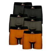 Mossy Oak Mens Boxer Briefs Active Performance Breathable Underwear, Multicolor 6 Per Pack