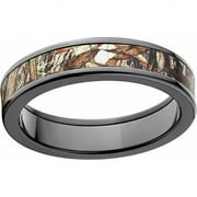 Mossy Oak Men's Camo Black Zirconium Ring with Polished Edges