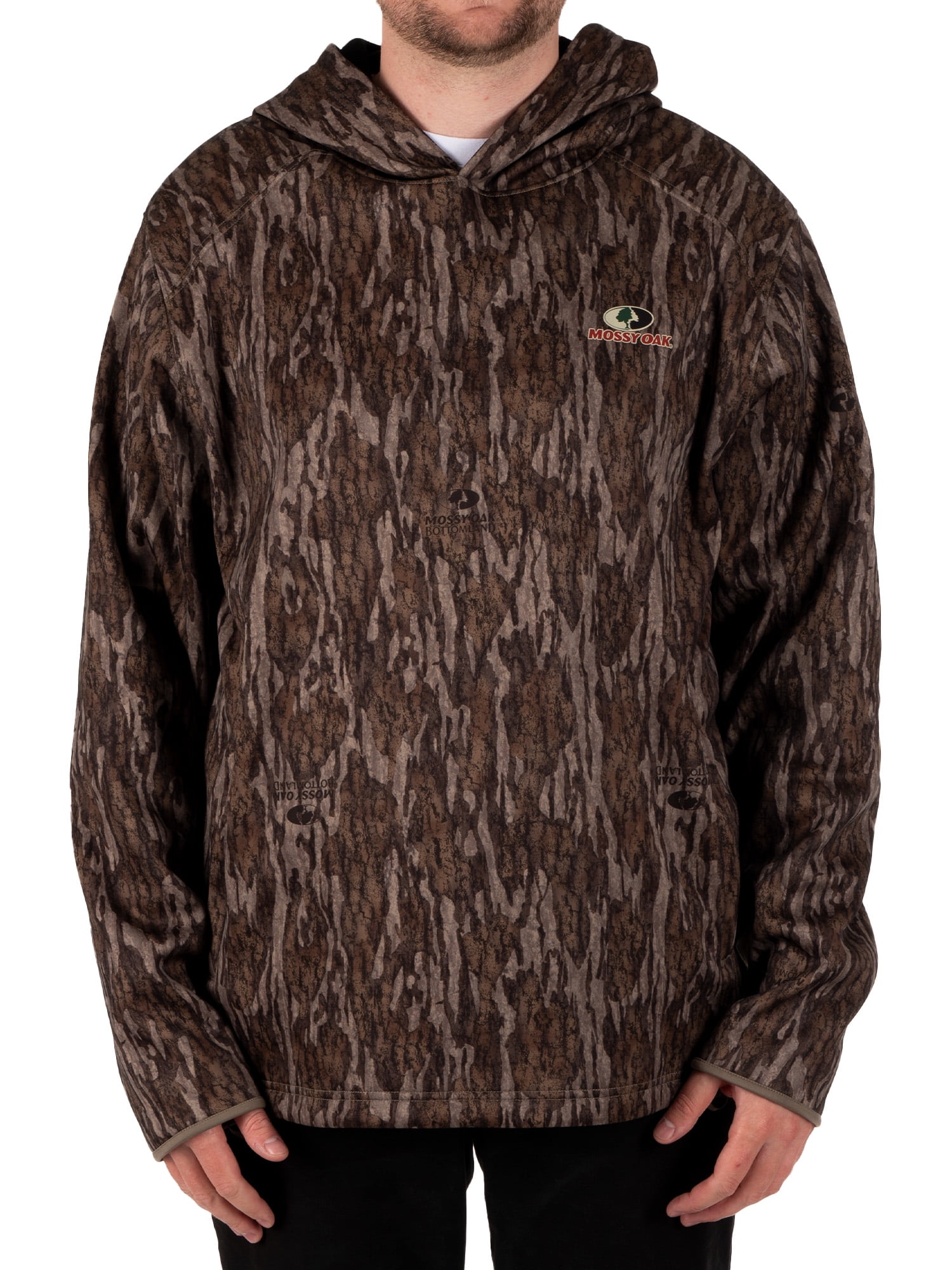 Mossy Oak Men's Camouflage Hunting Performance Hoodie, Mossy Oak Bottomland, 3XL