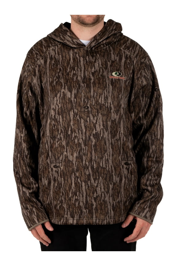 Men's Camouflage Hunting Performance Hoodie, Mossy Oak Bottomland, L