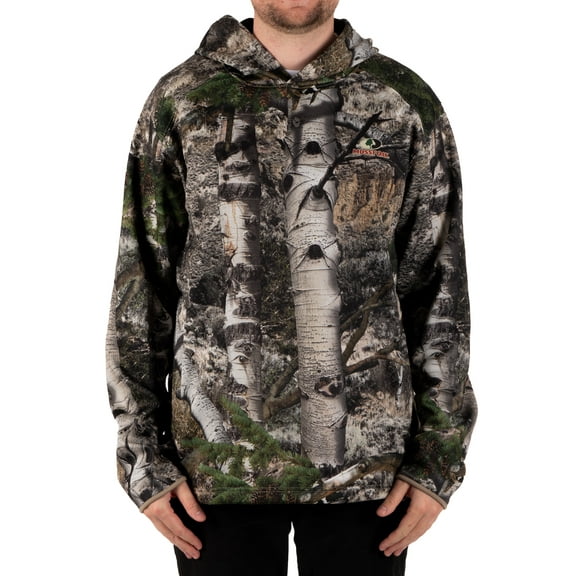 Mossy Oak Men's Camouflage Hunting Performance Hoodie, Mossy Oak Mountain Country, L