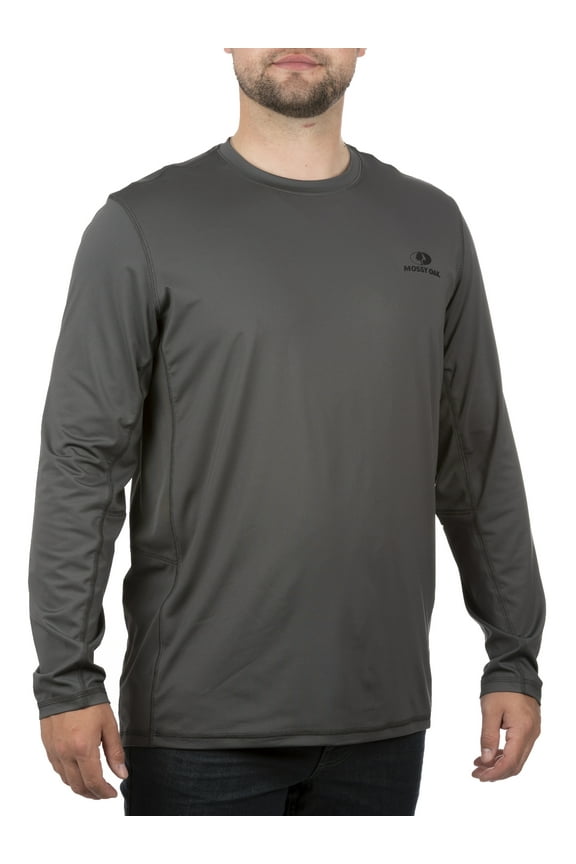 Men's Charcoal Long Sleeve Performance Hunting Tee Shirt, Up to 3XL