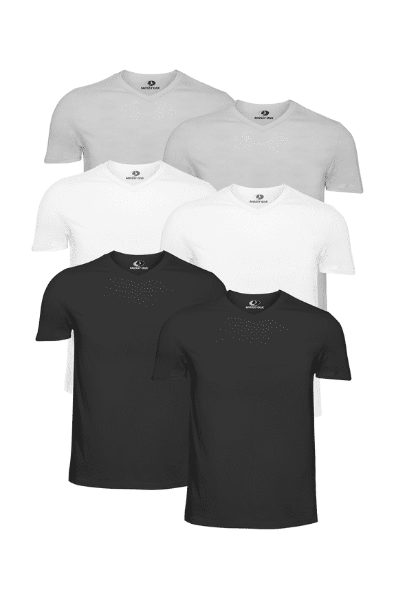 Men’s Essential V Neck Multicolor Undershirt Breathable Cotton Shirt, 6-Pack
