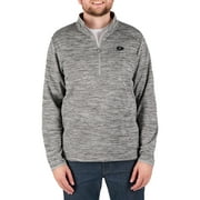 Mossy Oak Men's Fleece Quarter Zip Pullover Sweatshirt in Dark Gray, Sizes S-2XL