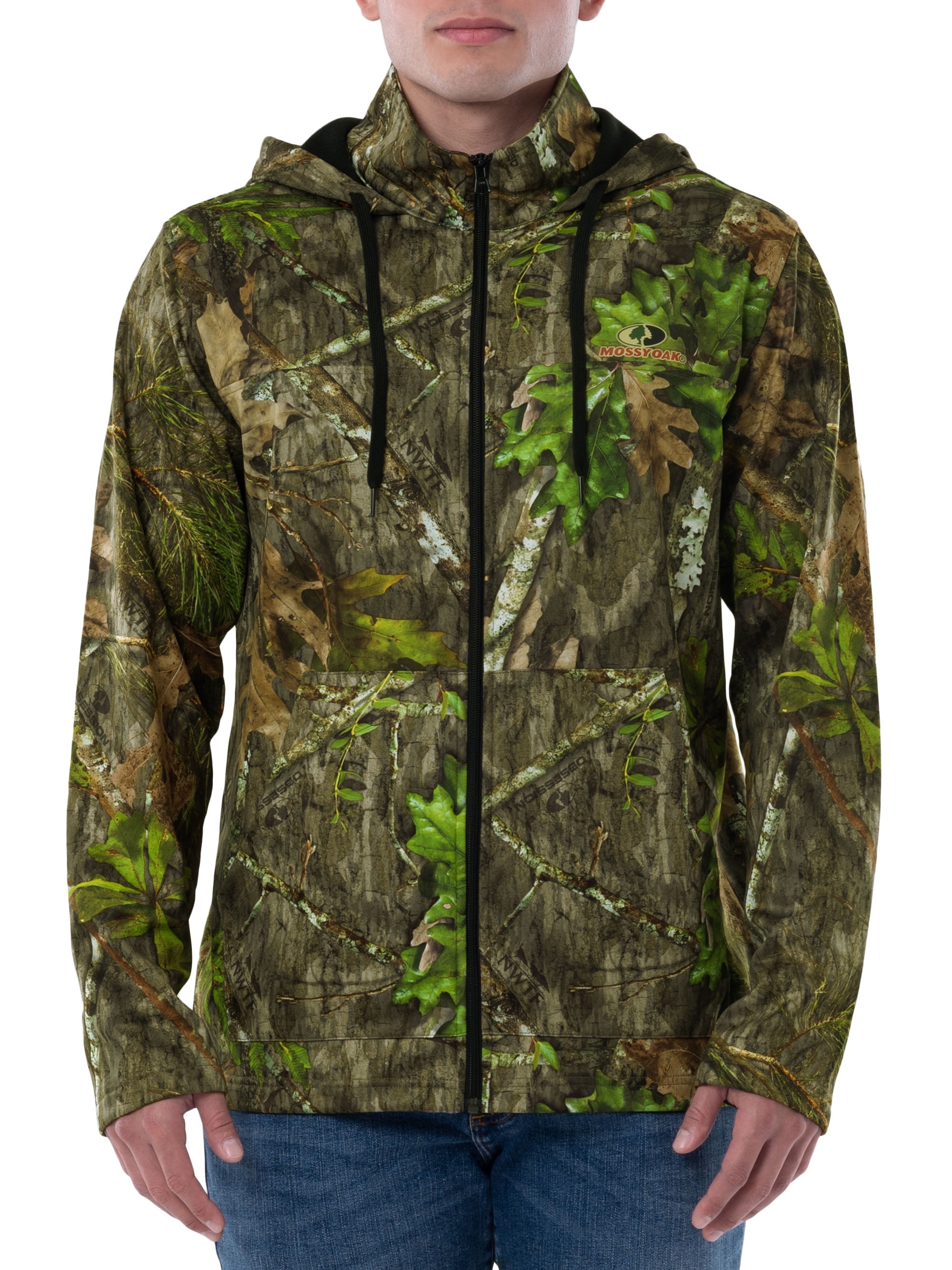 Mossy Oak Men s Full zip Camo Turkey Hunting Hoodie Walmart
