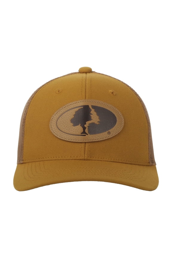 Men's Gold 6-Panel Cap with Leather Patch