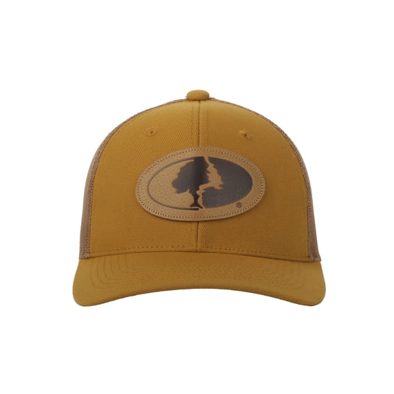 Mossy Oak® Gold 6-Panel Cap – Structured with Leather Patch, Snapback, One Size