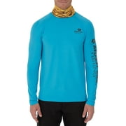 Mossy Oak Men's Insect Repellent Long Sleeve Performance Fishing Tee with Gaiter, Size M-3XL