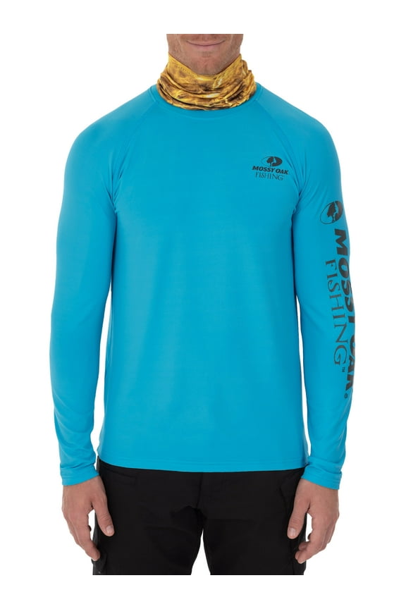 Men's Insect Repellent Long Sleeve Performance Fishing Tee with Gaiter, Size M-3XL