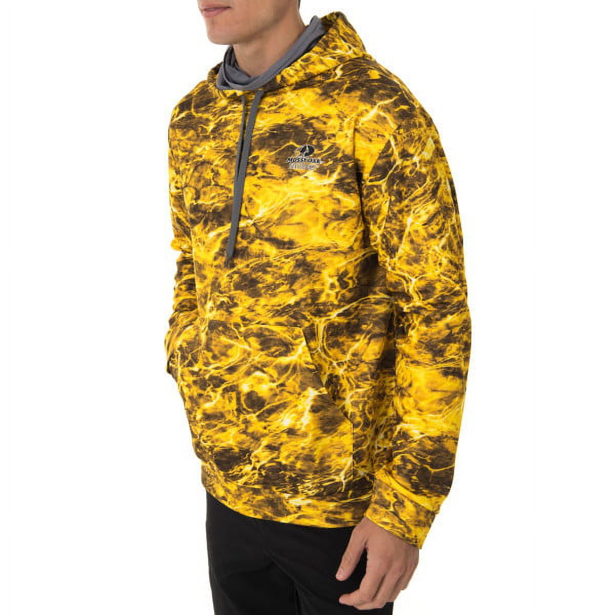 Mossy Oak Men's Light Weight Performance Fishing Hoodie, Mossy Oak Elements  Yellowfin - 2XL