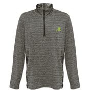 Mossy Oak Mens Lightweight Quarter Zip Performance Shirt in Grey/Camo, Medium