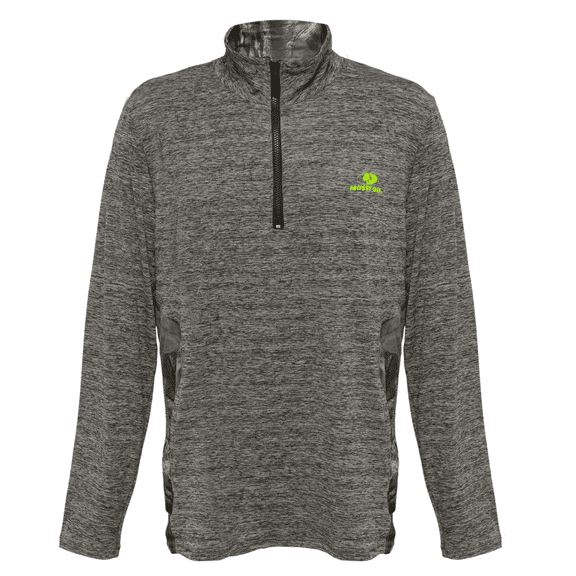 Mossy Oak Men's Lightweight Quarter Zip Performance Shirt in Grey/Camo, XL