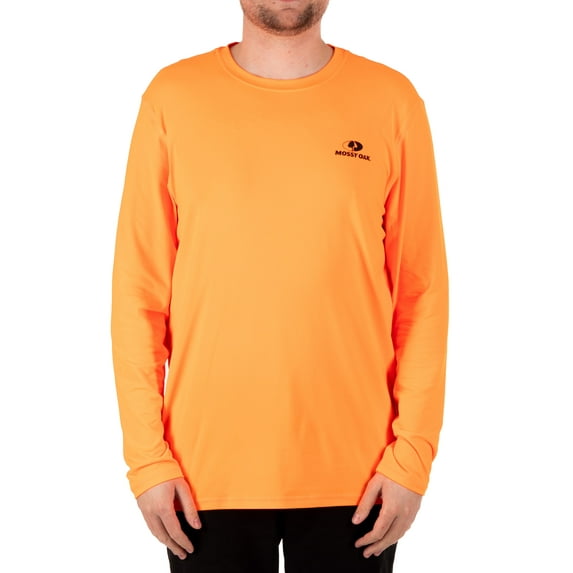 Mossy Oak Men's Long Sleeve Camouflage Hunting Performance Shirt, Mossy Oak Blaze, L