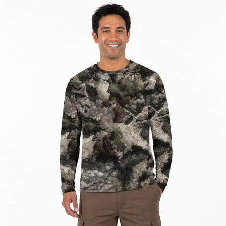 Mossy Oak Men's Long Sleeve Camouflage Hunting Performance Shirt, Mossy Oak Terra Gila, M