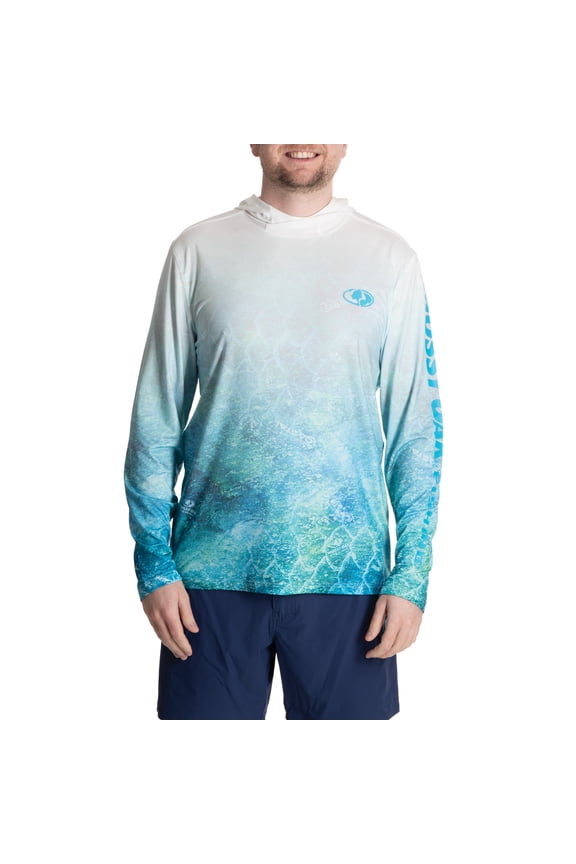 Men's 3XL Long Sleeve Performance Fishing Hoodie White