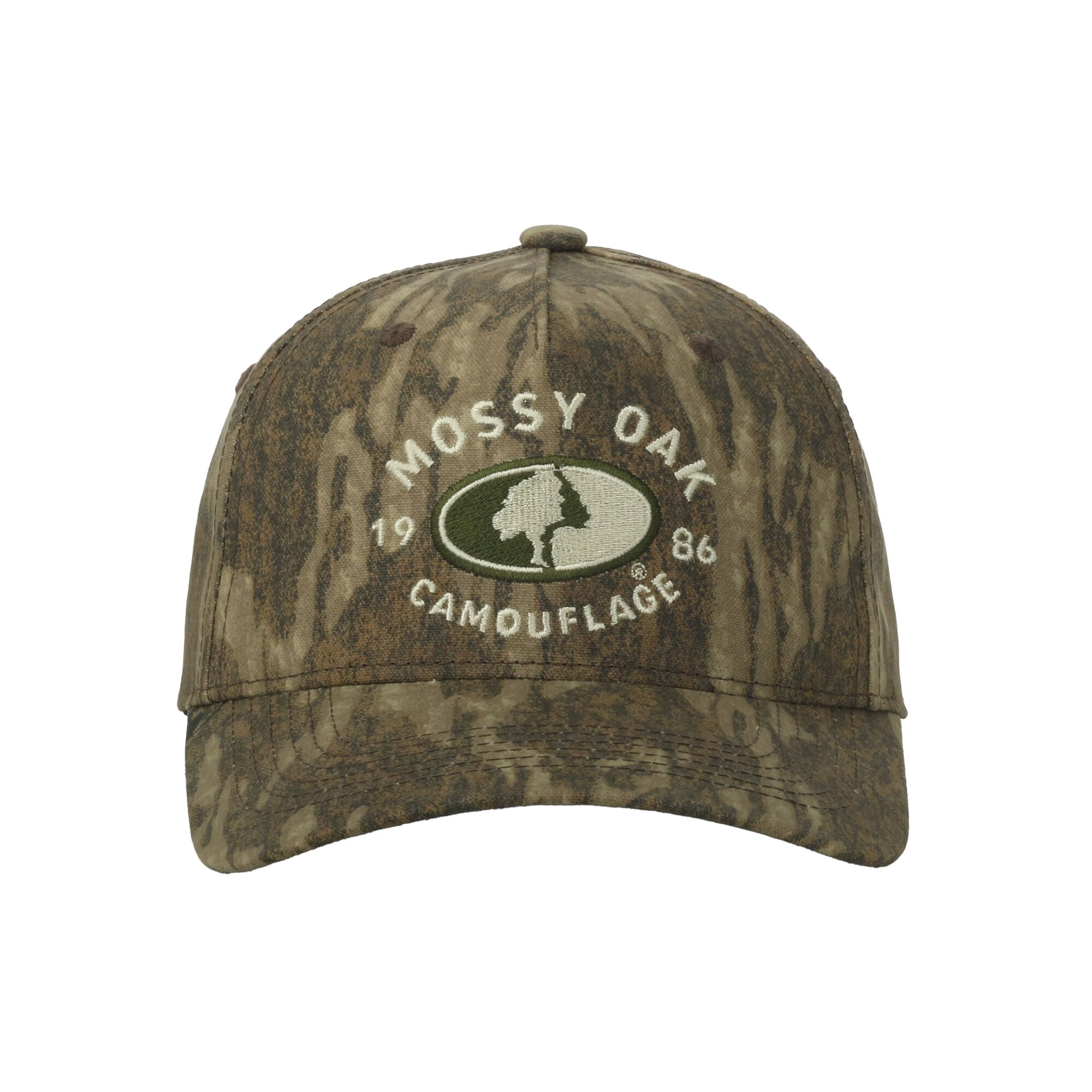 Mossy Oak® New Bottomland Camo 5-Panel Cap – Structured, Embroidered, Snapback, One Size