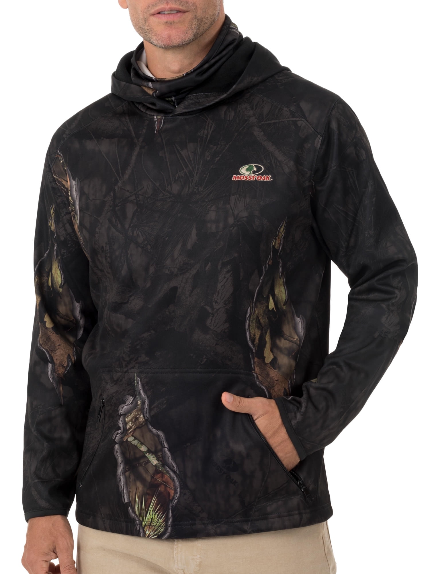 Mossy Oak Men s Performance Fleece Hoodie with Gaiter Walmart