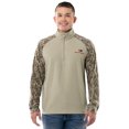 thumbnail image 1 of Mossy Oak Men's Raglan Long Sleeve Quarter Zip Fleece Pullover Hunting Shirt, Size Small to 2XL, 1 of 5