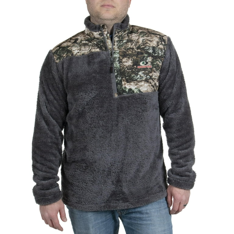 Mossy Oak Men s Sherpa 1 4 Zip Pullover Mossy Oak Elevation Size Medium Walmart