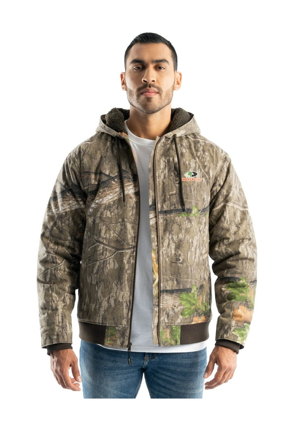 Men's Sherpa Lined Bomber Jacket, Mossy Oak Country Roots, L