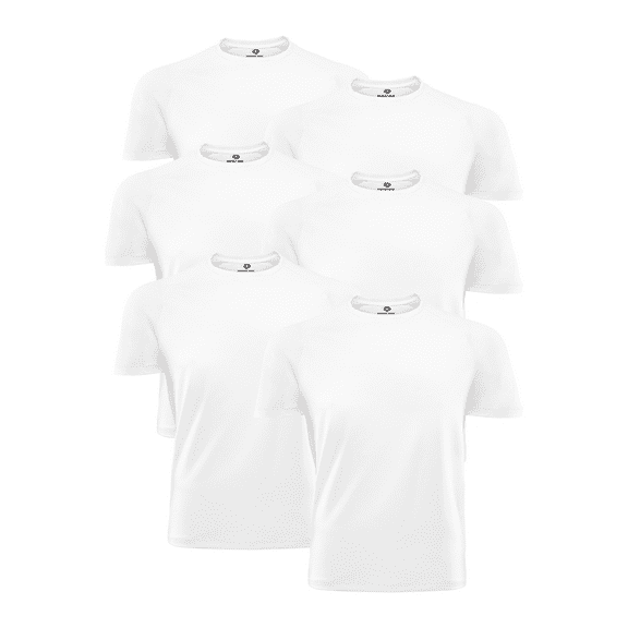 Mossy Oak Mens Crew Neck Undershirt Breathable Tagless Men’s Undershirts, 6-Pack