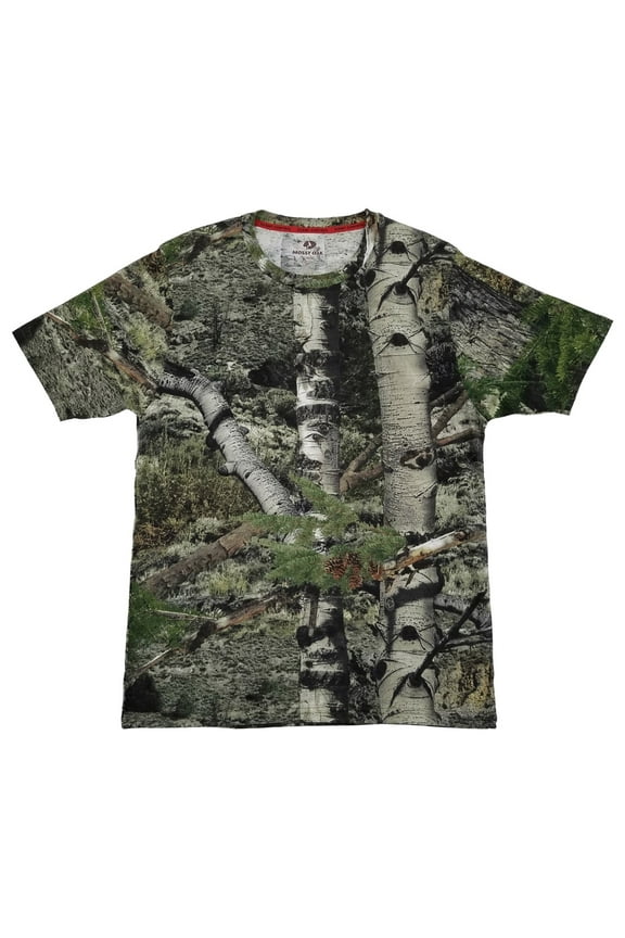 Mens Mountain Country Camouflage Crew Neck T-Shirt Medium