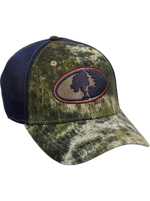 Mesh Back Americana Camo Cap, Mossy Oak Mountain Country Range Camo/Navy, Flexible Fitted