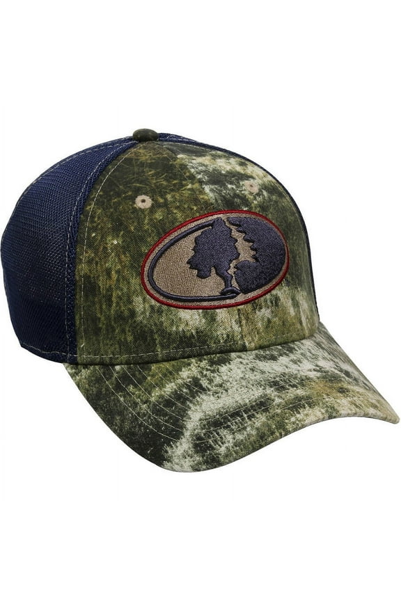 Mesh Back Americana Camo Cap, Mossy Oak Mountain Country Range Camo/Navy, Flexible Fitted