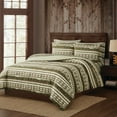 Mossy Oak Twin Comforter Set Moose Bear Stripe Lodge Cabin Bedding ...