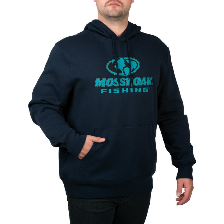 Mossy Oak Navy Logo Stitch V4 Men Graphic Hoodie, XL
