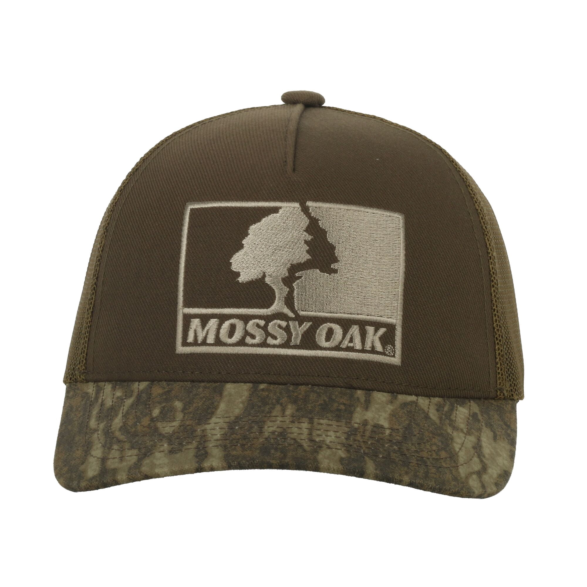 Mossy Oak® New Bottomland Camo Hunting Cap – Mid Profile Mesh Back Snapback, One Size