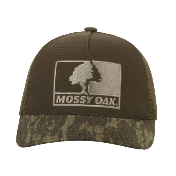 Mossy Oak New Bottomland Camo Hunting Cap Mid Profile Mesh Back Snapback, One Size