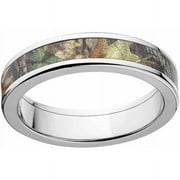 Mossy Oak New Break Up Men's Camo Stainless Steel Ring with Polished Edges and Deluxe Comfort Fit