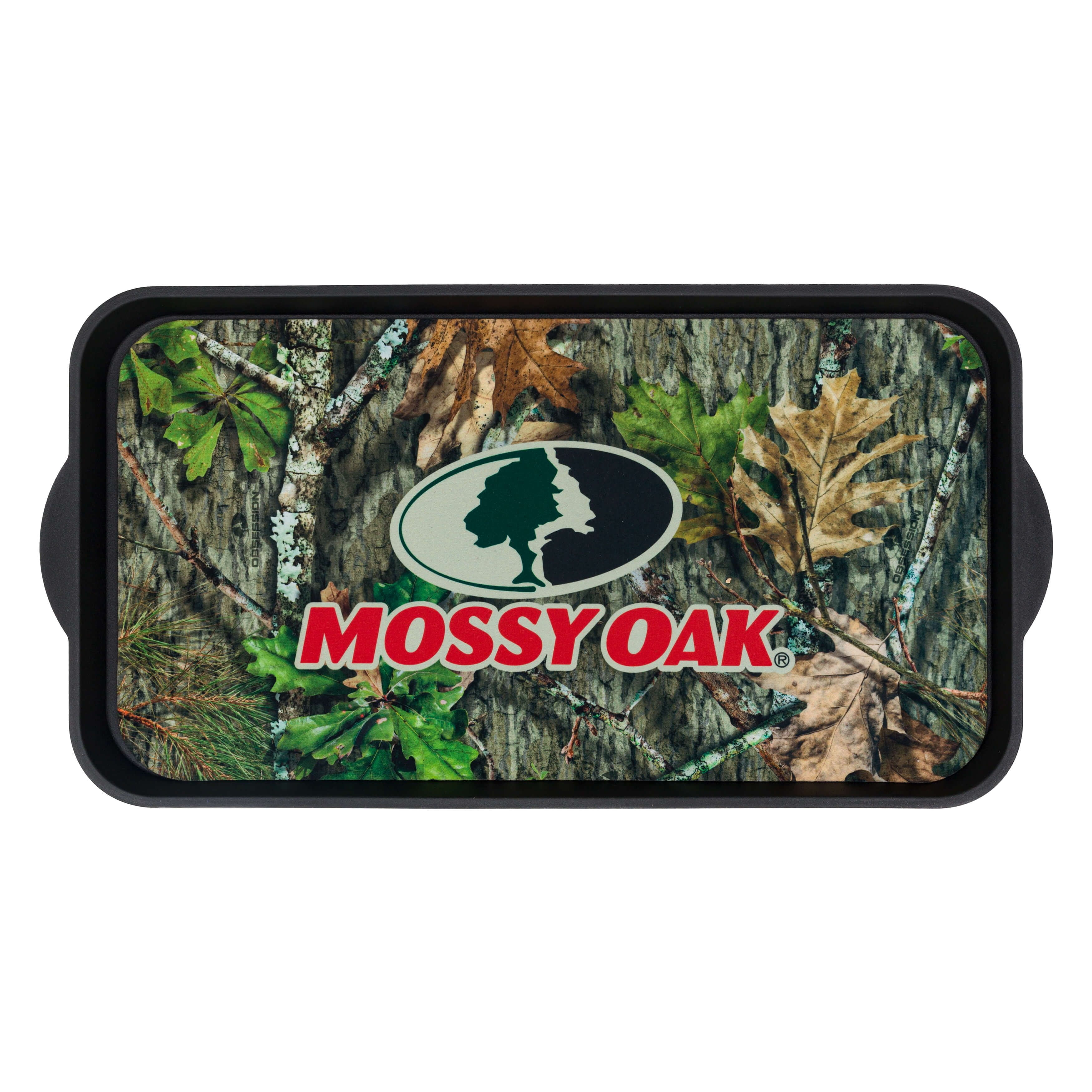 Mossy Oak Obsession Indoor Outdoor Durable All-Weather 2 Piece Boot Tray and Non-Slip Door Mat Combo, Brown, 13.4" x 25.6"