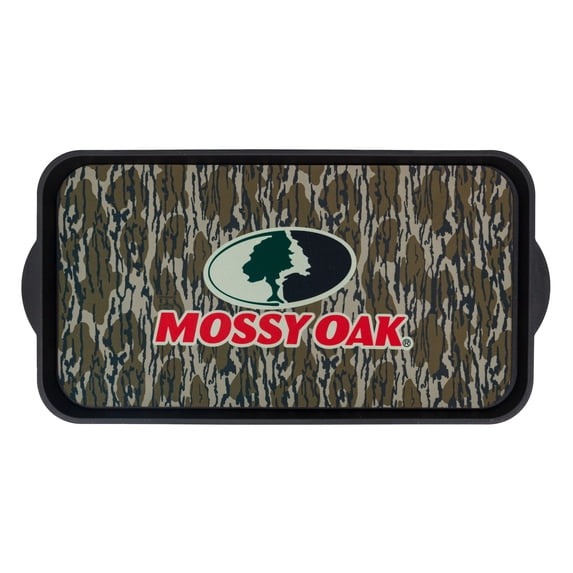 Mossy Oak Original Bottomland Indoor Outdoor Durable All-Weather 2 Piece Boot Tray and Non-Slip Door Mat Combo, Brown, 13.4" x 25.6"