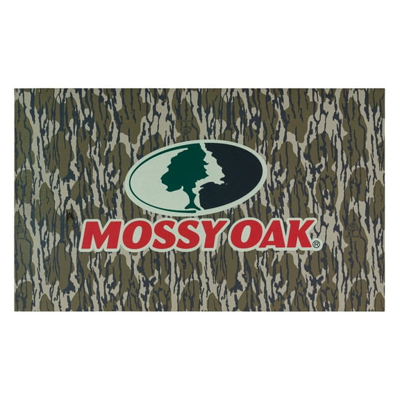 Mossy Oak Original Bottomland Rubber Indoor Outdoor Waterproof Non-Slip Camo Doormat, Tan, 18" x 30"