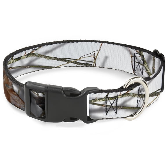 Mossy Oak Pet Collar, Dog Collar Plastic Buckle, Mossy Oak Country Roots Snowdrift Camo White, 16 to 23 Inches 1.5 Inch Wide