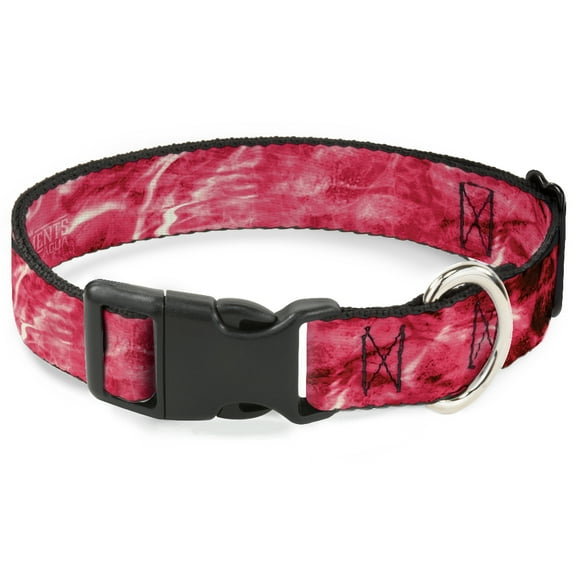 Mossy Oak Pet Collar, Dog Collar Plastic Buckle, Mossy Oak Elements Anemone Agua Camo Pink, 11 to 16.5 Inches 1.0 Inch Wide