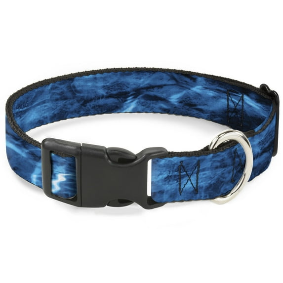 Mossy Oak Pet Collar, Dog Collar Plastic Buckle, Mossy Oak Elements Marlin Agua Camo Blue, 16 to 23 Inches 1.5 Inch Wide
