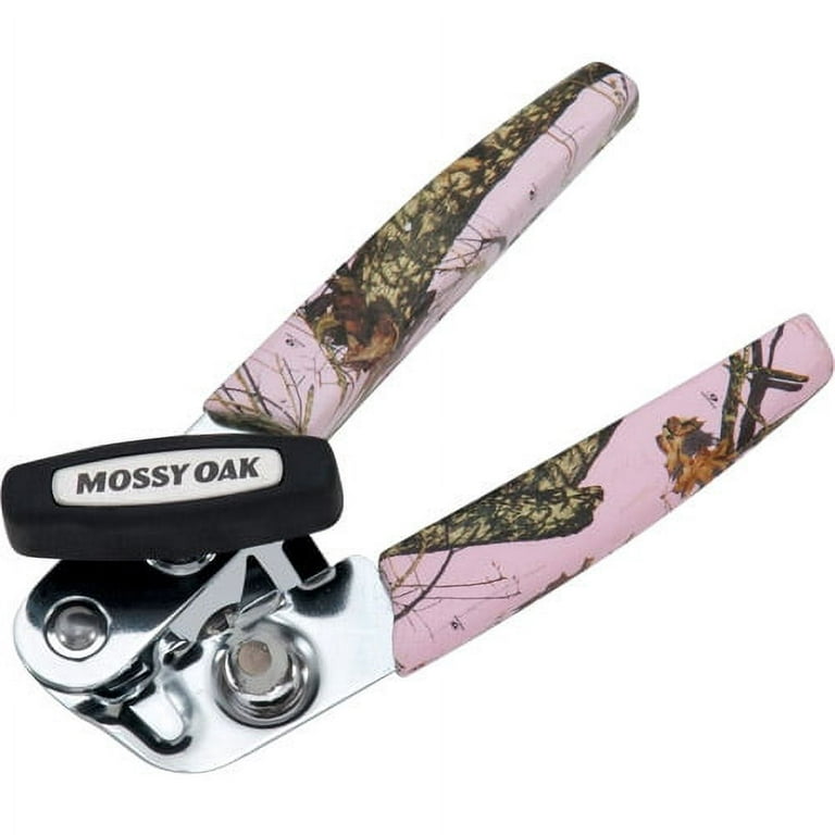 Mossy Oak Pink Camouflage Handled Can Opener with Chrome Head