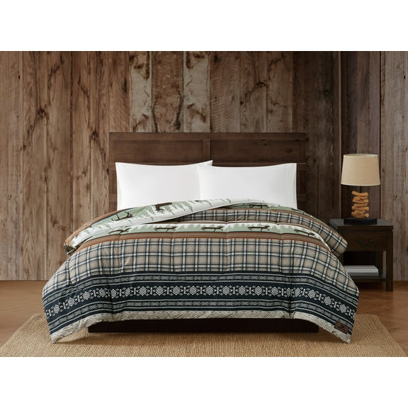 Mossy Oak® Rock Ledge Microfiber King Size Comforter, Microfiber Adult Bedding for Hunting Lodge or Cabin