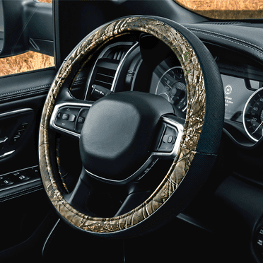 Mossy Oak Steering Wheel Cover by LPI Truck, Fits Steering Wheel Size 14.5" to 15", Camo/Black