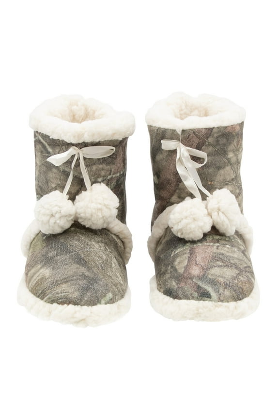 Women's Booties Pull-on Slippers in Camouflage, Size Small (5-6)