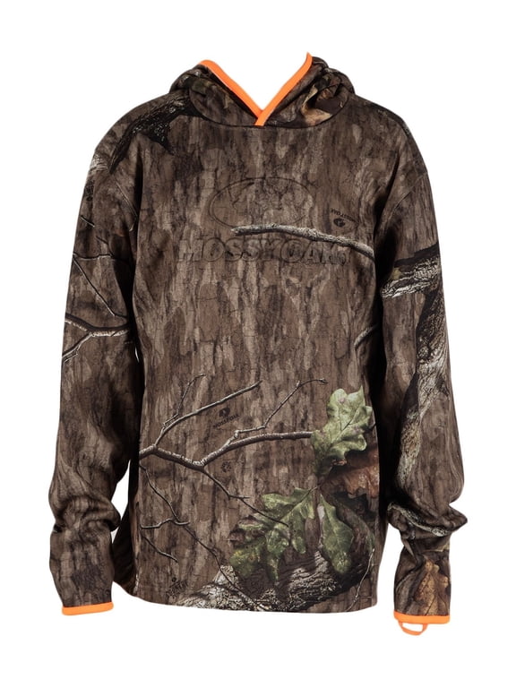 Youth Camouflage Hunting Performance Hoodie, Mossy Oak Bottomland, XL