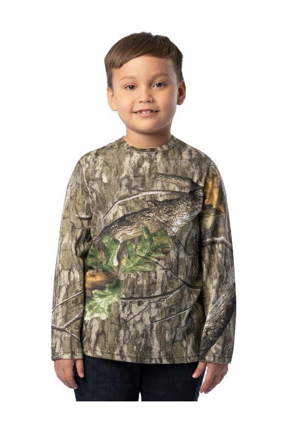 Youth Hunting Camo Long Sleeve T-Shirt, Size XS-XL